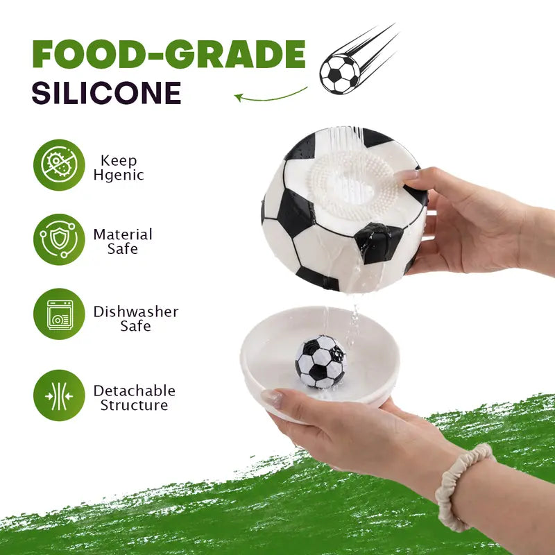 ⚽🐕 Soccer Style Multi purpose dog bowl ,Dog Liquid Slow Feeder,Lick Bowl Mat with Ball