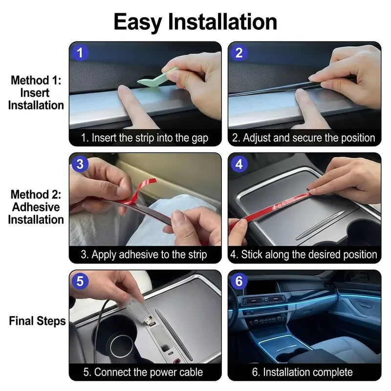 💡🚗 Smart LED Interior Car Lights, DIY Mode