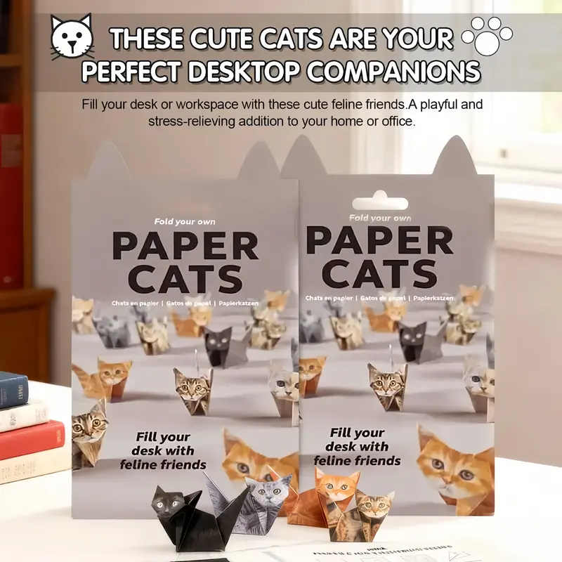 🐱✂️New DIY Paper Cat Origami Animal Set (50 Pcs)