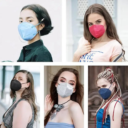 ✨KN95 Face Masks 100 Pack 5 Layer Breathable Design