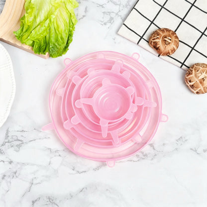 Multifunctional Silicone Food-Grade Smiley Face Lid 6Pcs