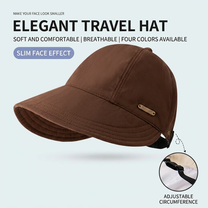 ☀️Face-covering sun hat, UV protection black rubber sun hat,