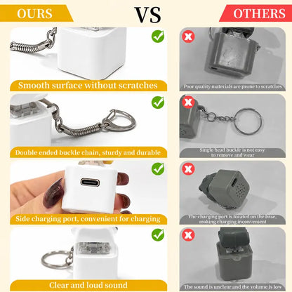 🔊🐦 Seagull MINE! Button Keychain-Real Sound & LED Light