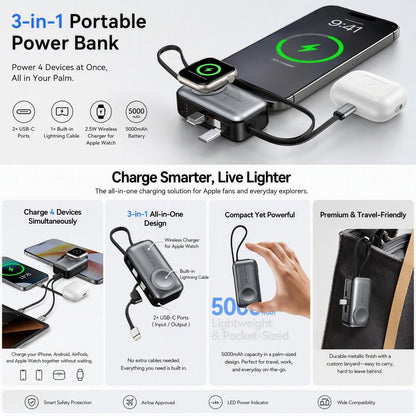 Dual-C Port Apple Watch Wireless Charging Case