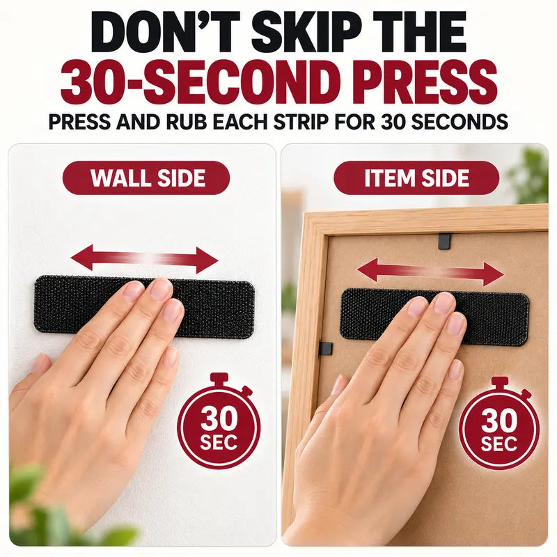 🏠48 Pairs Strong Velcro – suitable for hanging photos, securing carpets, and wall mounting