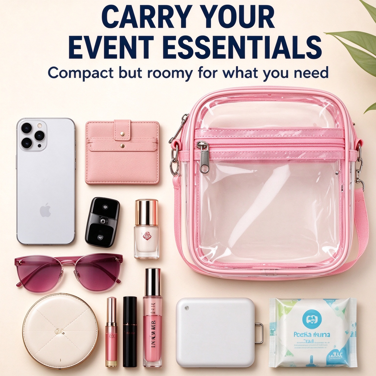🏟️Stadium Approved Clear Crossbody Bag - Waterproof PVC Transparent Bag