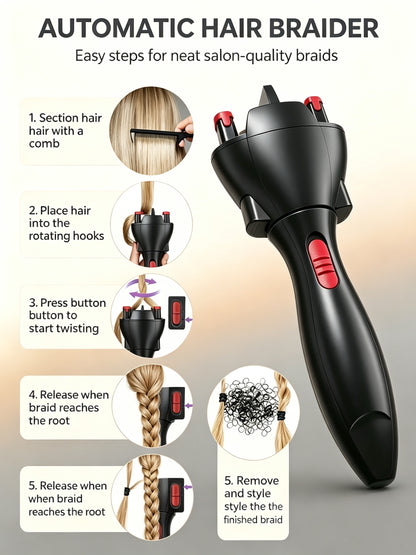 🔄Electric USB automatic hair braiding device