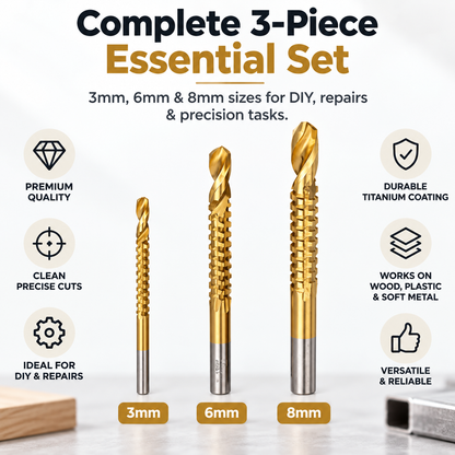 ⚙️Titanium-coated high-speed steel drill bit kit, suitable for metalworking and wood drilling