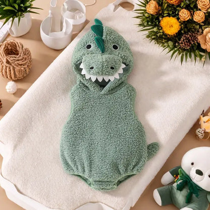 🦖Cute baby dinosaur costume sleeveless bodysuit