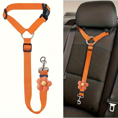 🚗 Adjustable Dog Car Seatbelt Harness