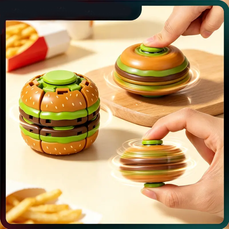 🍔Hamburger-shaped transformable fidget spinner toy