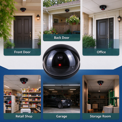 Fake Dome Security Camera with Red LED