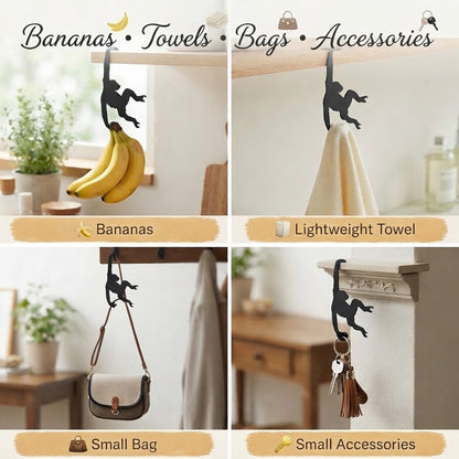 Monkey Hanger 3-Pack – Banana Holder & Multipurpose Hanging Hooks(3Pcs)
