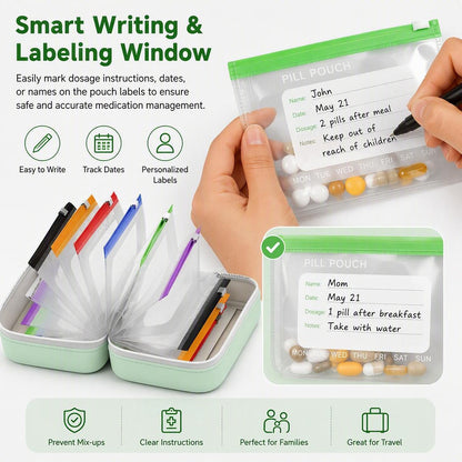 💊Reusable waterproof travel medicine bag set