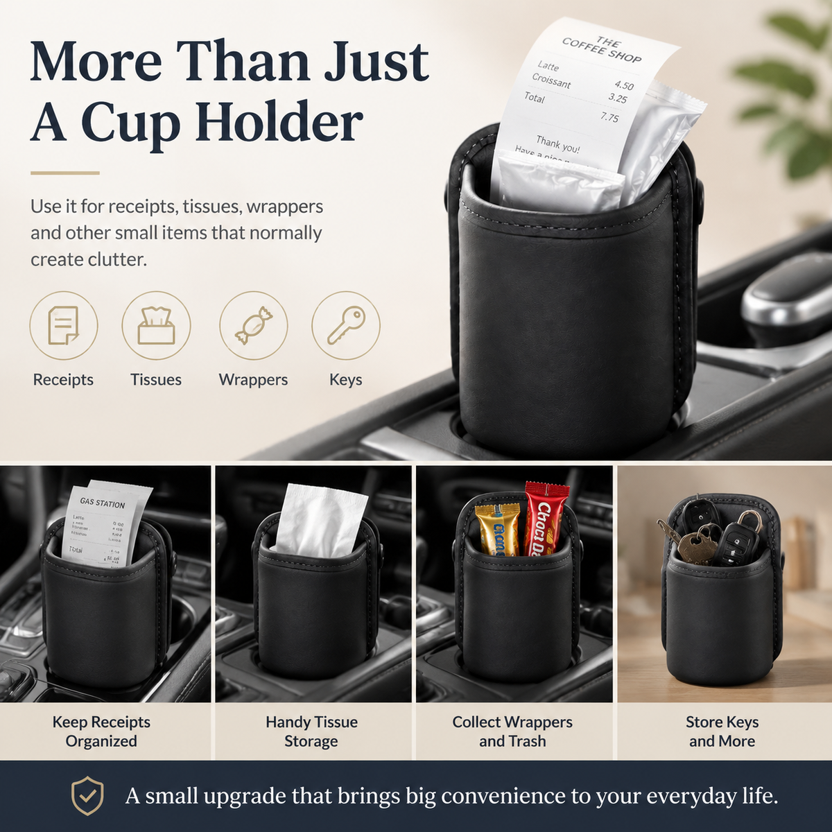 Multi-Purpose Car Cup Holder Organizer