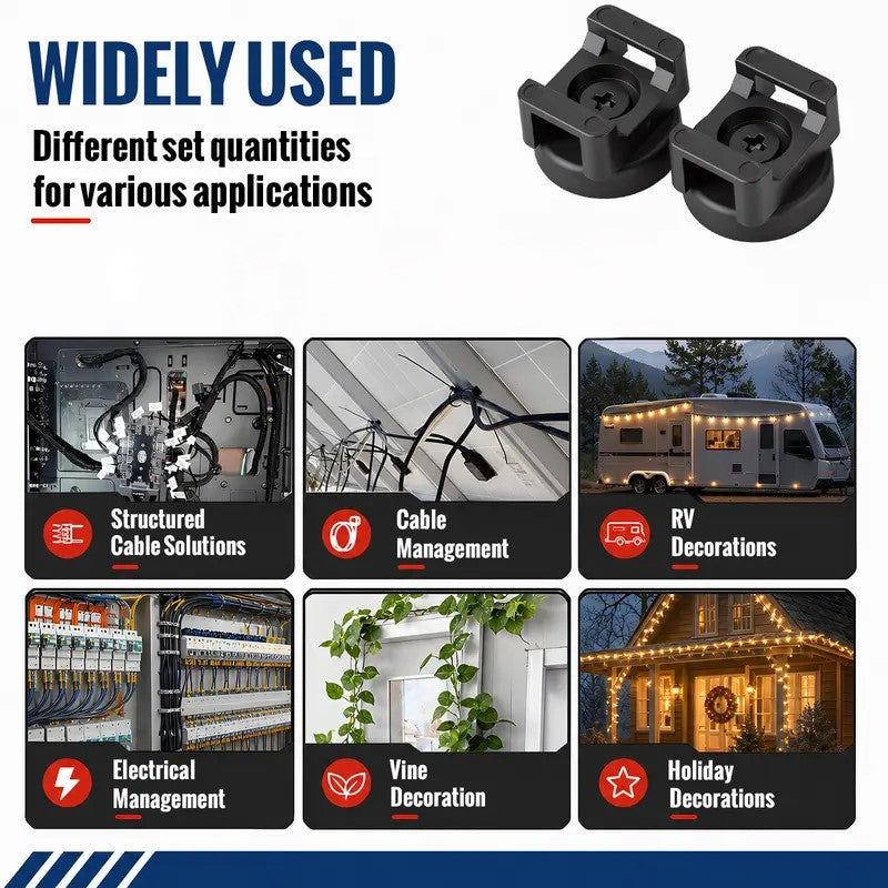 Heavy-Duty Magnetic Cable Tie Mounts(10Pcs)