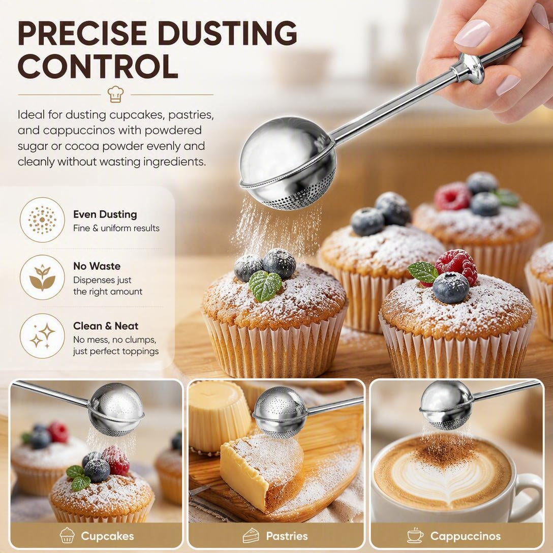 ✨Stainless Steel Long Handle Flour & Sugar Baking Sieve
