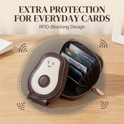 Cute Avocado Accordion Card Holder Wallet