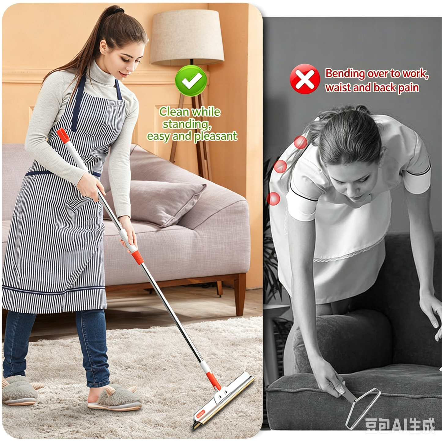 🐾 Pet Hair Remover Brush - Cleaner Efficient Carpet Tool