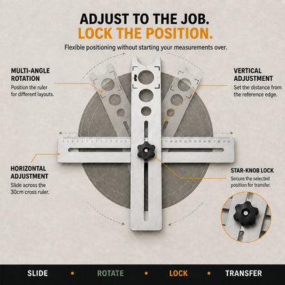 🌟 The Ultimate Tile Positioning Solution — Heavy-Duty Stainless Steel Multi-Angle Measuring Ruler 📏💪