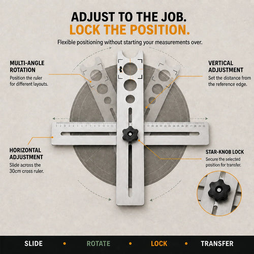 🌟 The Ultimate Tile Positioning Solution — Heavy-Duty Stainless Steel Multi-Angle Measuring Ruler 📏💪