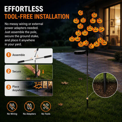 🎃Solar-Powered Branching Pumpkin Stake Lights