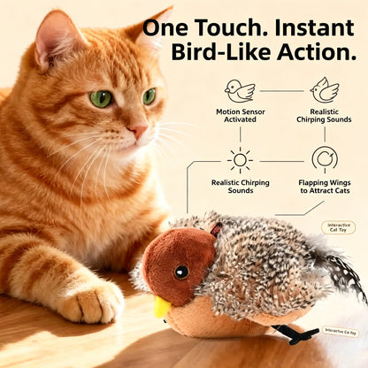 Interactive Cat Toys Rechargeable Chirping Flapping Bird