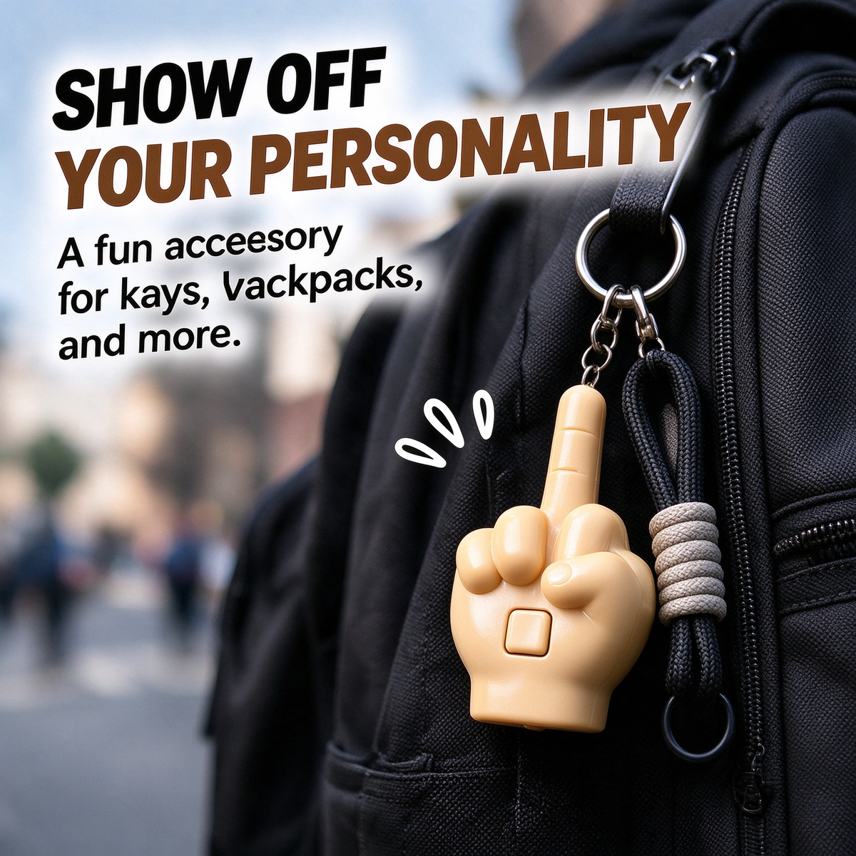 Funny Pop-Up Middle Finger Prank Keychain Set