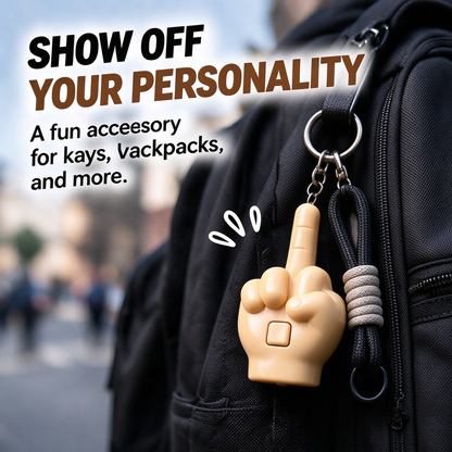 Funny Pop-Up Middle Finger Prank Keychain Set