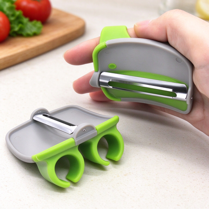 🥔2-Piece Handheld Vegetable Peeler Set – Features Rubber Finger Grips for Comfortable Handling