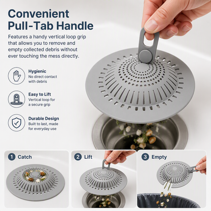 💧Silicone Drain Cover Hair Catcher for Bathroom Kitchen