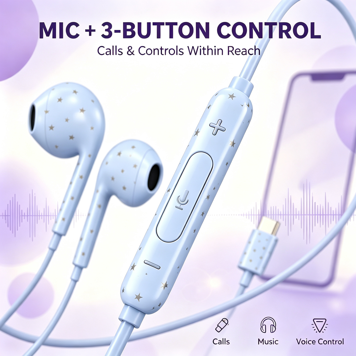 USB-C Wired Semi-In-Ear Earbuds