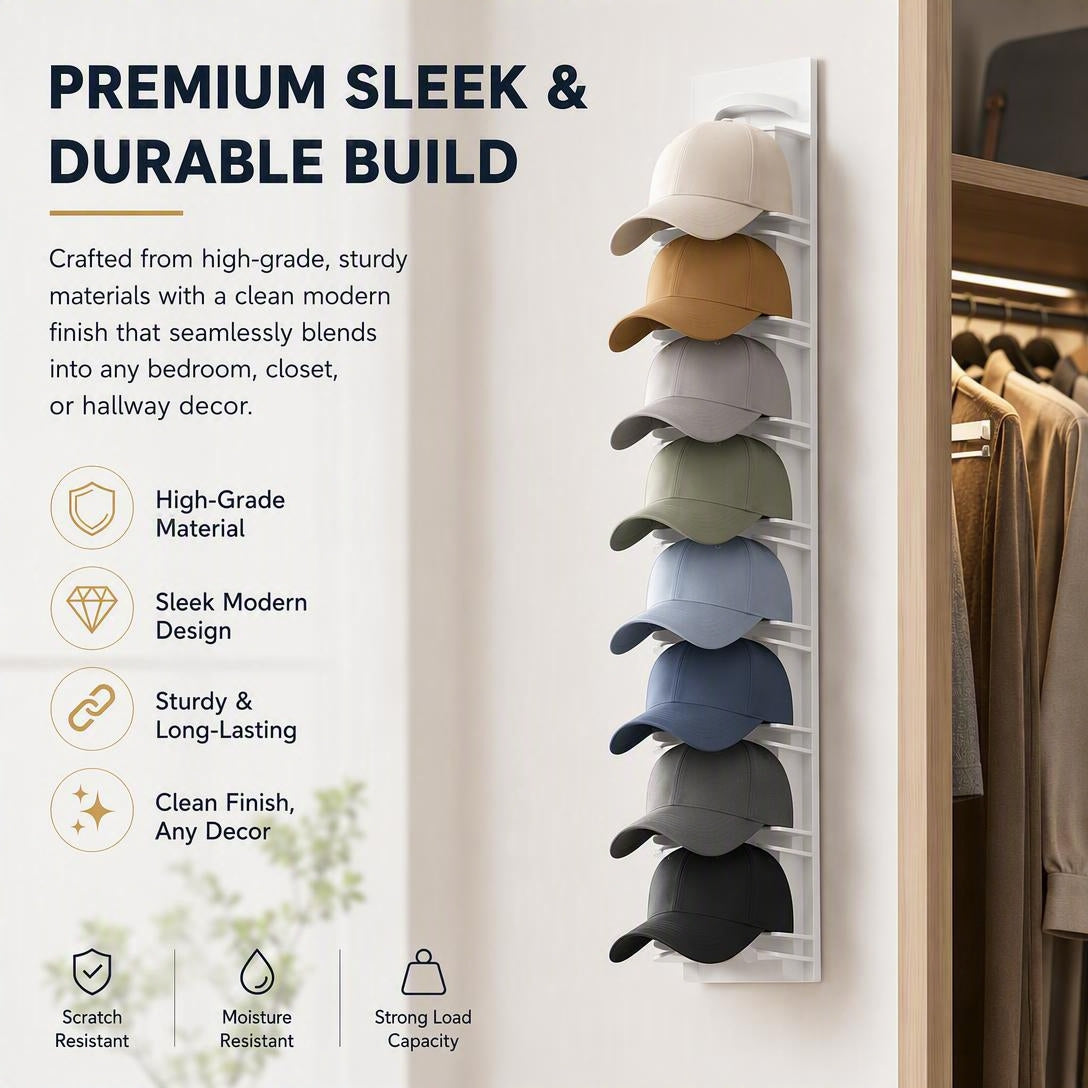 🧢2-pack wall-mounted baseball cap storage rack