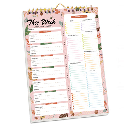 🗓Magnetic wall-hung shopping list and menu planning notebook