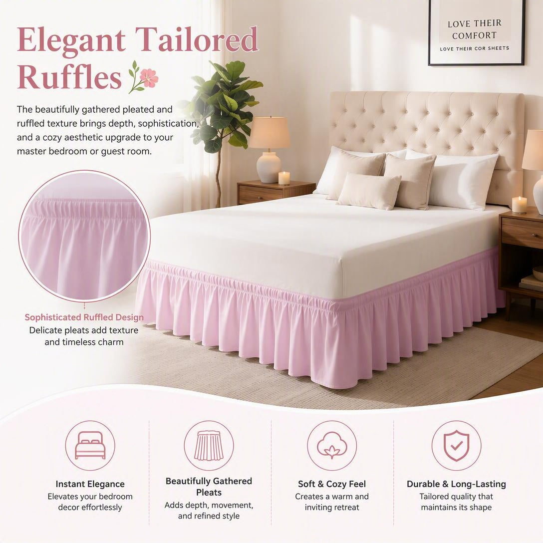 🛏️Elegant Elastic Wrap-Around Bed Skirt
