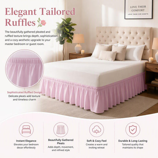 🛏️Elegant Elastic Wrap-Around Bed Skirt