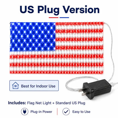 🇺🇸🎆Super Bright Solar-powered outdoor waterproof American flag mesh light