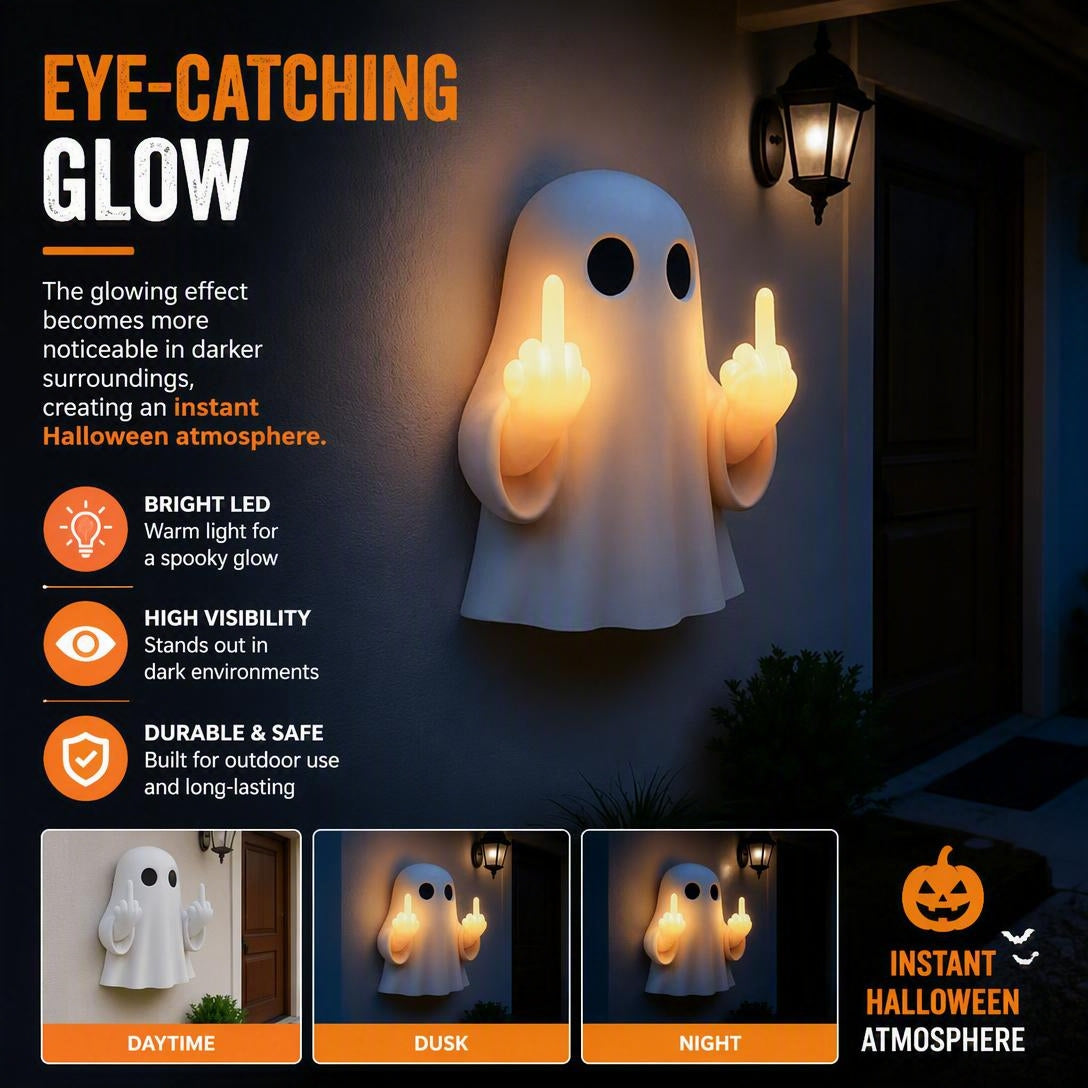 Halloween Ghost Middle Finger Glowing Night Light