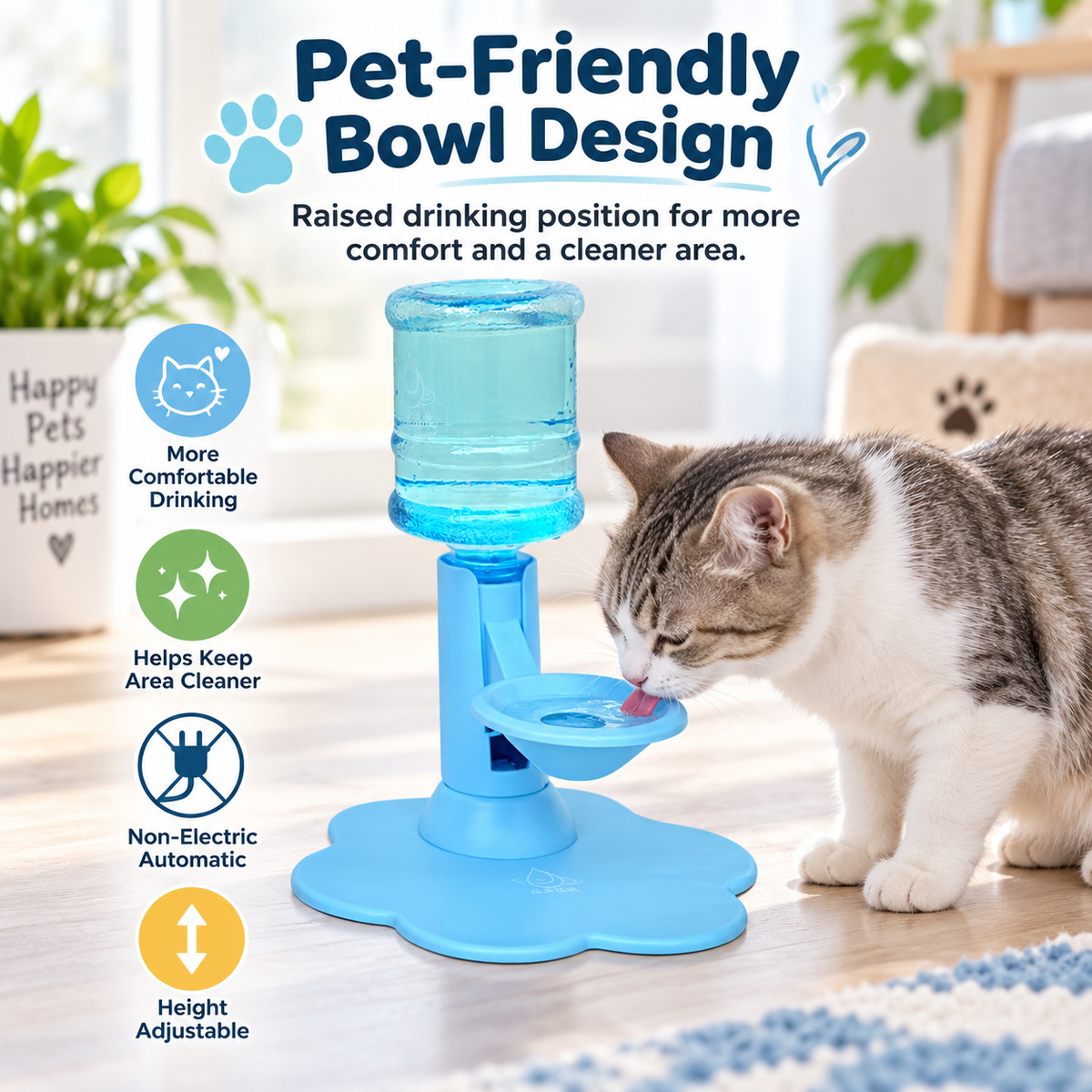 🐱Height-Adjustable Non-Electric Automatic Cat Water Fountain