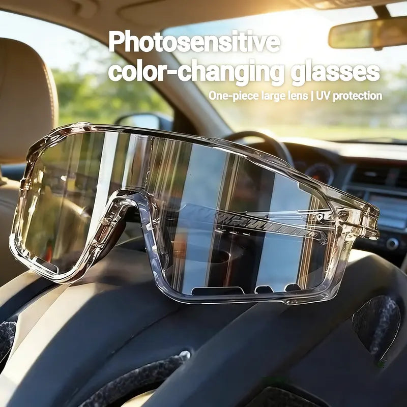 ☀️🕶️ UV400 Photochromic Polarized Safety Glasses with eyewear cases