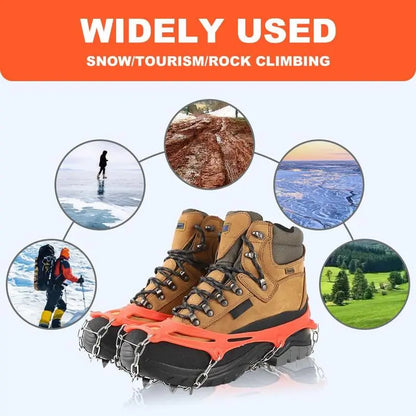 👟🏔️Lightweight, Non-Slip Snow Traction Cleats – Suitable for Walking, Daily Commuting, and Hiking
