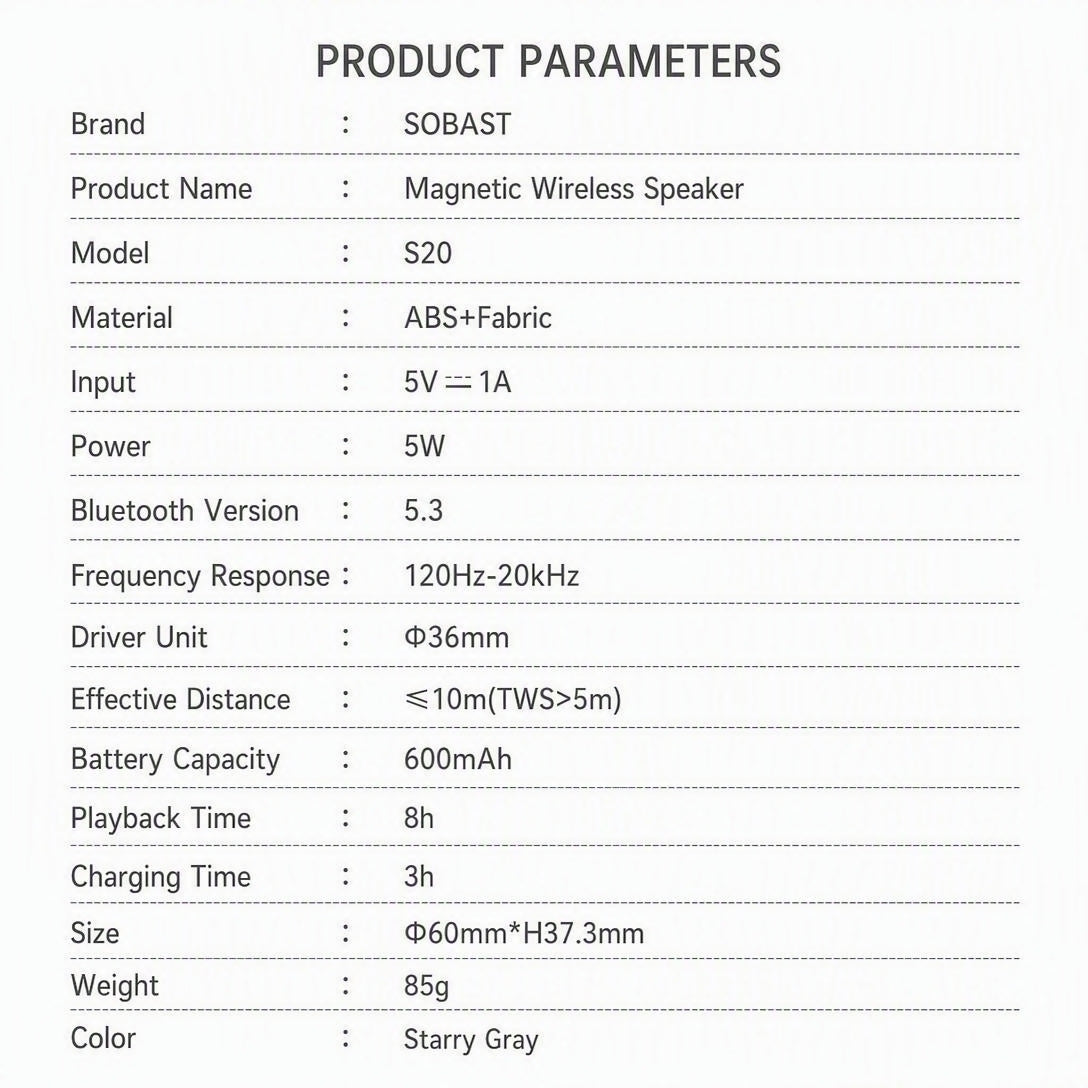 Magnetic Mini Bluetooth Speaker, 2-in-1 Phone Stand