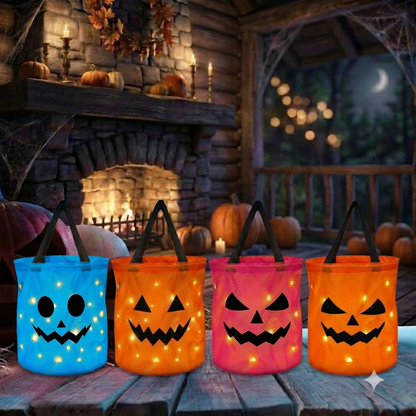 👻🌟LED Light-Up Halloween Pumpkin Candy Tote Bag