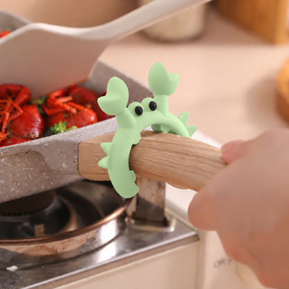 🦀2 Pcs Crab-shaped silicone spatula holder - suitable for pots, ladles, and spatulas