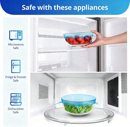 Multifunctional Silicone Food-Grade Smiley Face Lid 6Pcs