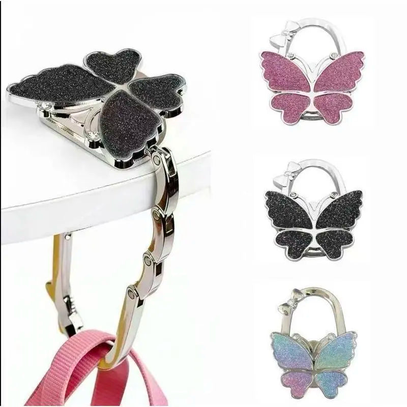 🦋👜 Butterfly Foldable Handbag Hanger,Folding Purse Table Hook Holder
