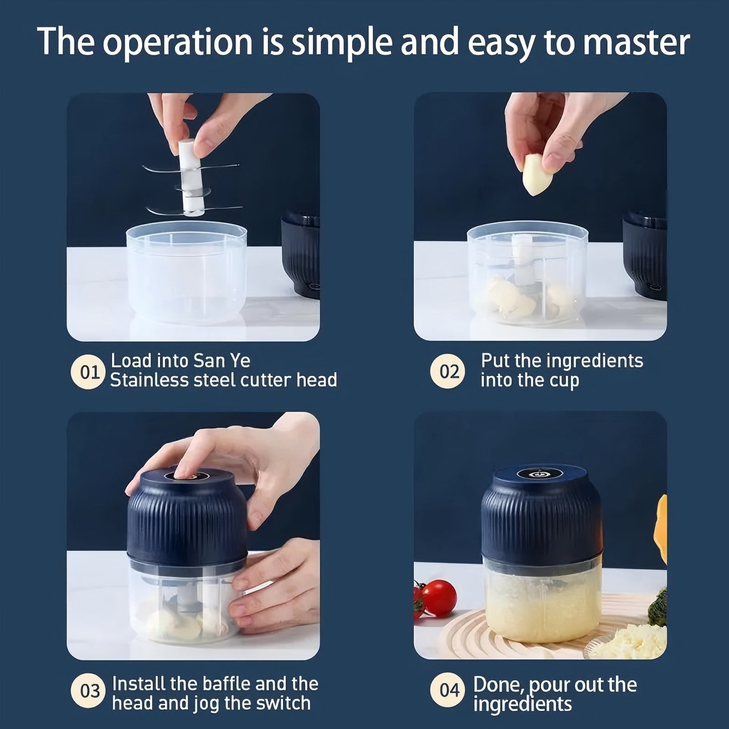 🧅 Electric Food Shredder, Mini Meat Grinder