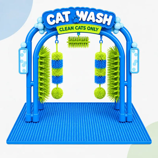 😺Cat grooming station tools - with soft massage brush