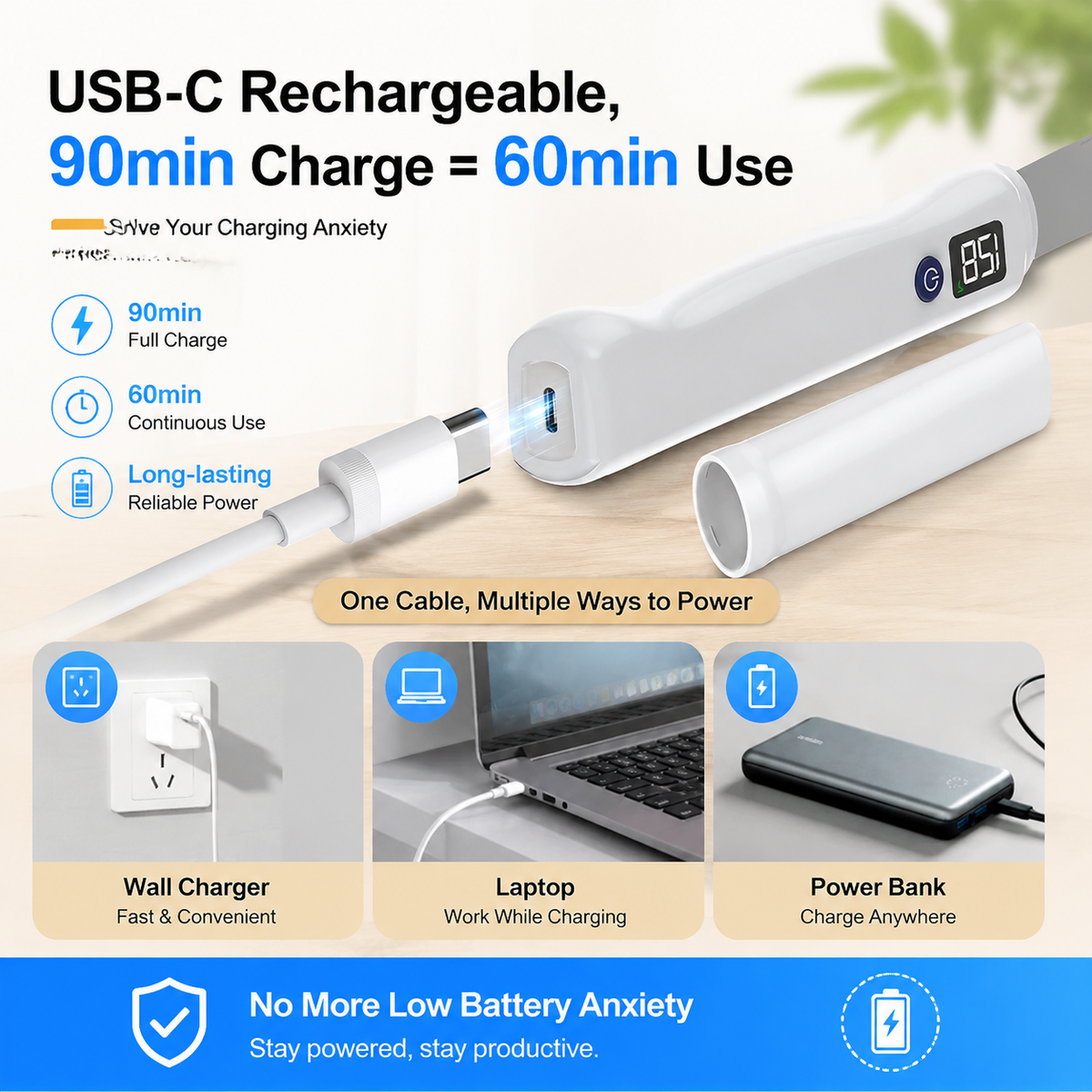 Rechargeable heated butter knife