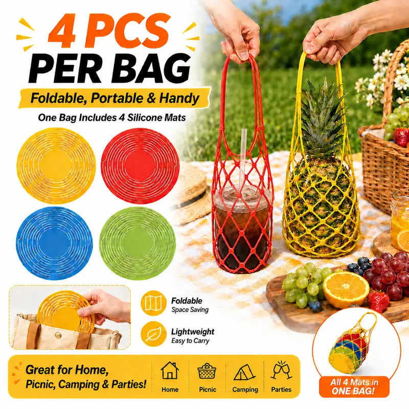 🧺✨ Multi-Use Silicone Storage Bag - 4Pack & Organizer